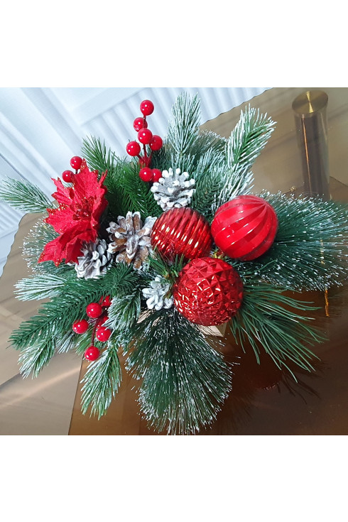 Новогодняя композиция в кашпо Б014